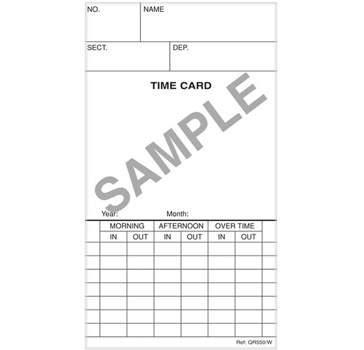 QR550 Weekly Clock Card